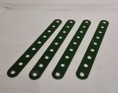 Buy 4 X Meccano 9 Hole Perforated Metal Strips Part 2a Green Stamped MMIE • 4.50£