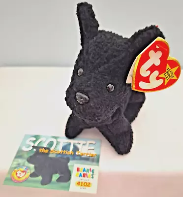 Buy Scottie 1996 A Ty Original Beanie Baby Complete With Tags & The Beanie Club Card • 5.50£