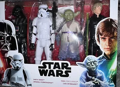 Buy NEW Star Wars Hasbro 4 Large Figure Pack - VADER, YODA, LUKE, STORMTROOPER ., • 34.99£