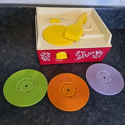 Buy Fisher Price Music Box Record Player Vintage 995 Collectable 1971 With Records • 25£