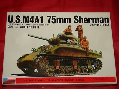 Buy BANDAI SHERMAN 1/48 1/48 US M4A1 75 Mm CHAR MAQUETTE A MONTER NEUF BOITE 8282 • 20.56£