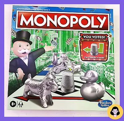 Buy Monopoly Classic Board Game - Thimble Is Back - Brand New Sealed - Fast Post • 19.99£