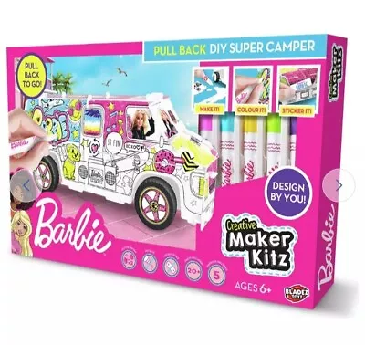 Buy Barbie Pull-Back DIY Super Camper - NEW Make Campervan & Decorate • 8.50£