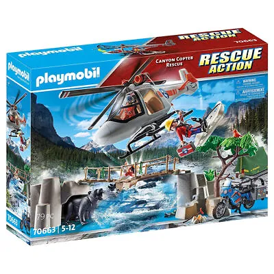 Buy Playmobil Canyon Copter Helicopter Rescue 70663 Figure And Vehicle Toy 79pc New • 24.99£