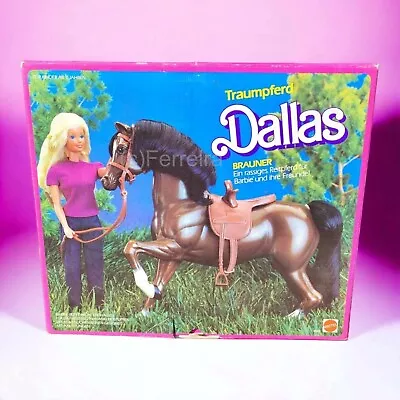 Buy Barbie Dream Horse Dream Horse Dallas German Box Mib Original Packaging / Mattel 1985 • 152.72£