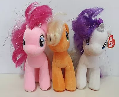 Buy My Little Pony Set Of 3 Ty 7  Plush Soft Toys - Rarity, Applejack & Pinkie Pie • 7.99£