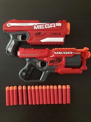 Buy 2 MEGA Nerf Guns - Magnus + Cycloneshock + 16 Mega Bullets • 15£