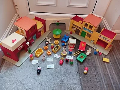 Buy VINTAGE FISHER PRICE Play Family VILLAGE Play Set 1970's Accessories • 49.99£
