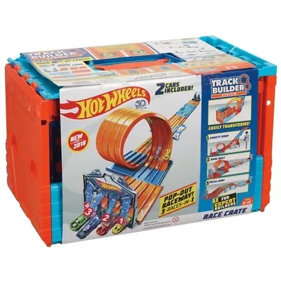 Buy Hot Wheels Track Builder System Race Crate Playset W/ 2 Cars Included - NEW • 69.95£