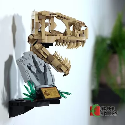 Buy Gecko Bricks Wall Mount For LEGO Jurassic World Dinosaur Fossils T Rex 76964 • 12£