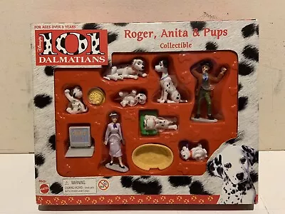 Buy Boxed Mattel 66451 Disney 101 Dalmatians Roger, Anita & Pups Figures • 24.99£
