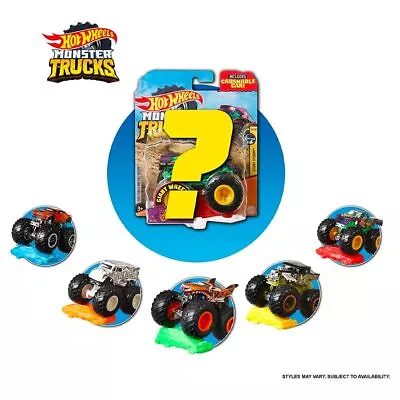 Buy Hot Wheels Monster Trucks Single, Random 1:64 Scale Diecast Toy Car FYJ44 • 8.95£