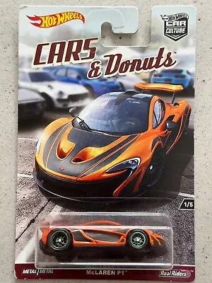 Buy 2017 Hot Wheels Cars And Donuts McLAREN P1 Car Culture Real Riders • 27.99£