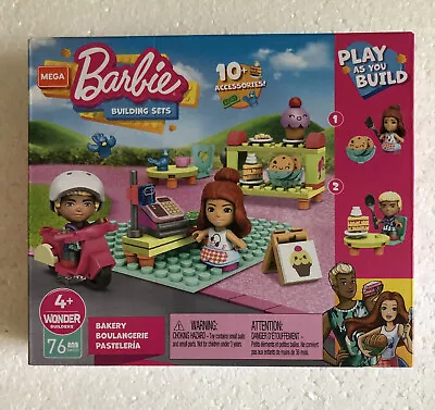Buy Barbie Mega Building Construction Set - Bakery Play Set 76pc - Brand New • 6.99£