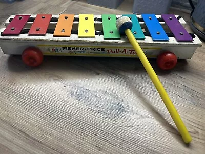 Buy Vintage Working 1964 Fisher Price Pull A Tune Toy Xylophone #870 Wooden Base • 7£