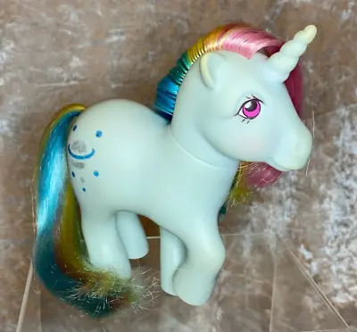 Buy My Little Pony G1 Moonstone Blue Unicorn Glitter Symbol Vintage 1983 Hong Kong • 12.99£
