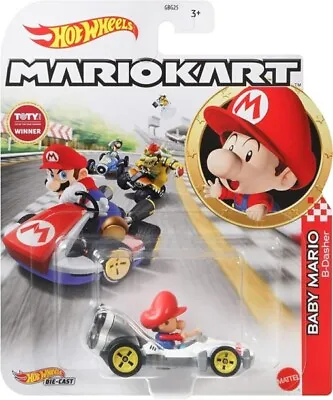 Buy Hot Wheels Mario Kart Character Cars Baby Mario B-dasher Grn12 • 16.99£