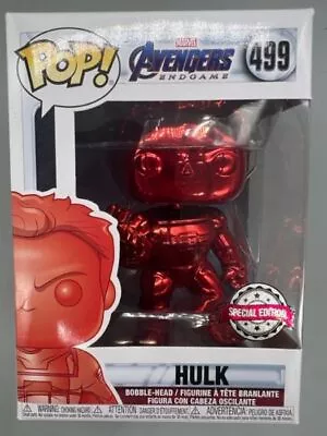Buy Funko POP #499 Hulk (w/ Gauntlet Red) Chrome Marvel Avengers Endgame Damaged Box • 15.99£