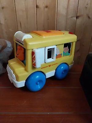 Buy Used Fisher Price 1989 Vintage Rare Baby Bus Activity School Yellow Toy Pop Up  • 4£