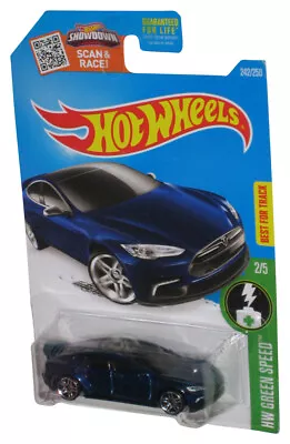 Buy Hot Wheels HW Green Speed 2/5 (2015) Blue Tesla Model S Toy Car 242/250 • 18.92£