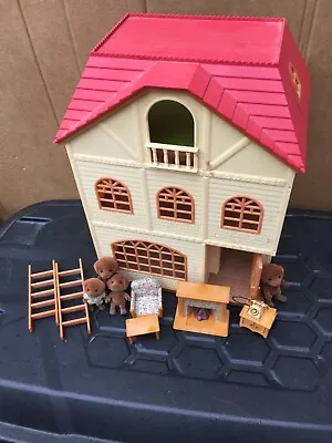 Buy Vintage Epoch Sylvanian Families  Cosy Cottage House With Rare Figures,Furniture • 25£