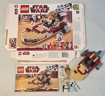 Buy LEGO Star Wars: Luke's Landspeeder 8092 Complete With Box, Manual And Figures • 18£