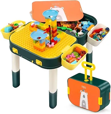 Buy Kids Building Block Table/ Suitcase 2 In 1 Bulding Block Lego Table 3+ Portable • 36.99£