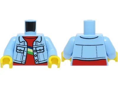 Buy LEGO Torso Body For   Minifigure Denim Jacket Coat Red Shirt • 1.90£