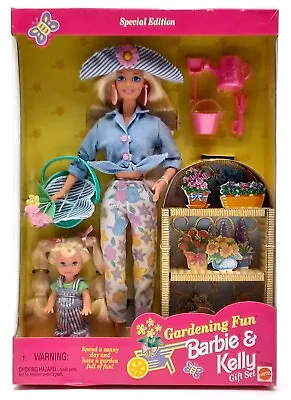 Buy 1996 Barbie Doll & Kelly (Shelly) Gardening Fun Poison Set / Mattel 17242, NrfB • 92.53£