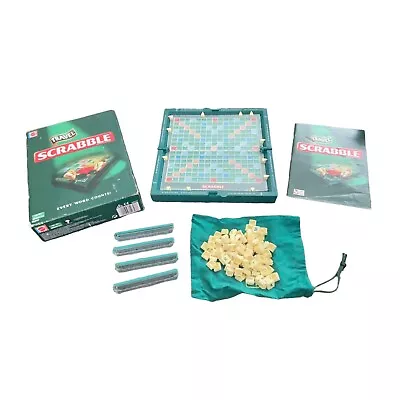 Buy Travel Scrabble Deluxe Edition Fold Away Hard Case Version Click In Tiles VGC • 24.99£