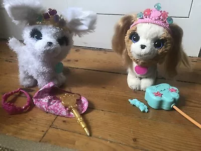 Buy TWO FurReal Friends Pets With Style, Princess Pups, Interactive Cuties By Hasbro • 19.99£