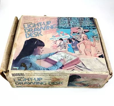 Buy Vintage 1974 Lakeside Barbie Light Up Drawing Desk #5341 Works W/Box & Sheets • 16.58£