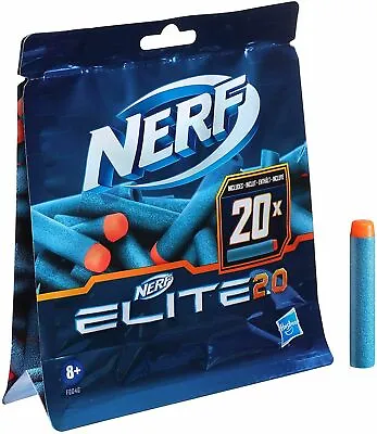 Buy Official Nerf Elite 2.0 20 Dart Refill Pack | Genuine Nerf | Hasbro | Blue Darts • 6.95£