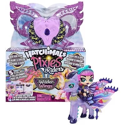 Buy HATCHIMALS Pixies Riders, Wilder Wings Pixie And Glider With 16 Wing Accessories • 13.35£