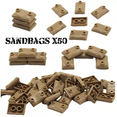 Buy 50x WW2 Military Army Sand Bags - Building Blocks Compatible - Sandbags • 6.99£