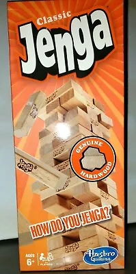 Buy Hasbro Jenga Classic GamE Genuine Hardwood Blocks Stacking Tower Game AGES 6+ • 14.68£