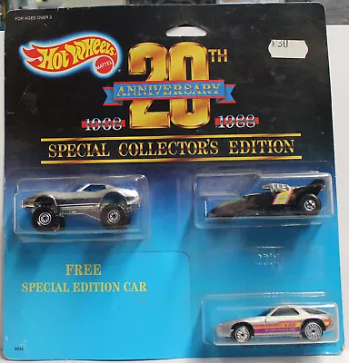 Buy Hot Wheels  20th Anniversary Special Edition 3 Pack Silver Corvette Nice 1987 1 • 35£