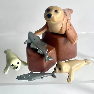 Buy Playmobil Seal And Pups With Rock & Fish. Seal Habitat Zoo Enclosure Animals • 5£
