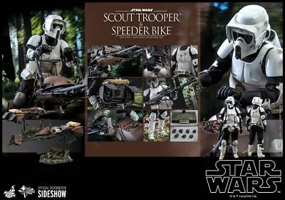 Buy Hot Toys Mms612 Star Wars Return Of The Jedi Scout Trooper & Speeder Bike 1/6 • 444.51£