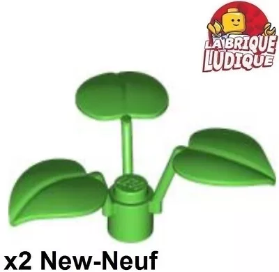 Buy LEGO 2x Plant Stem Plant 3 Sheets Large Leaves Stem Light Green 6255 New • 3£