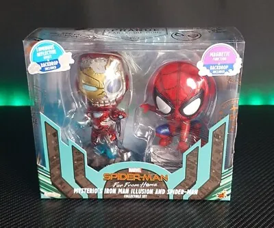 Buy Hot Toys Cosbaby Spider Man And Mysterio's Iron Man Illusion Far From Home MISB • 34.99£