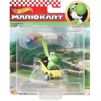 Buy Hot Wheels Mario Kart 1:64 Die Cast Yoshi Sports Coupe + Parafoil • 18.99£