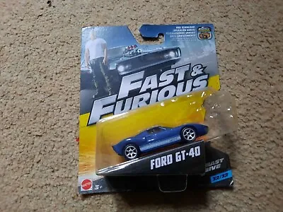 Buy The Fast And The Furious Ford GT-40 Diecast Car Mattel New • 7.50£