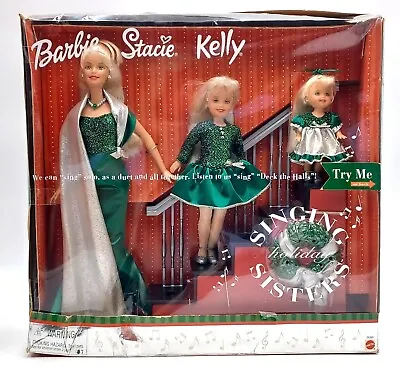 Buy Mattel 26260 NrfB Singing Holiday Sisters 3-Doll Gift Set: Barbie, Kelly, Stacie • 102.82£