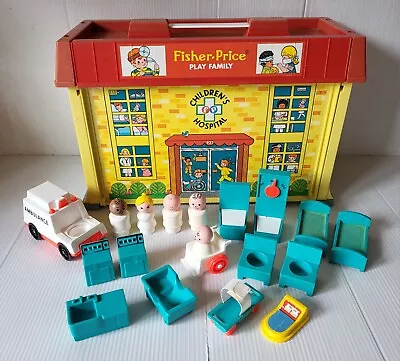 Buy Vintage FISHER PRICE LITTLE PEOPLE Children's Hospital / People & Accessories • 39.99£