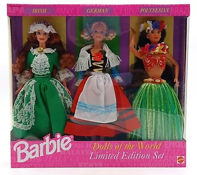 Buy 1994 DotW Barbie 3-Doll Gift Set: Irish, German, Polynesian / Mattel 13939, NrfB • 85.84£