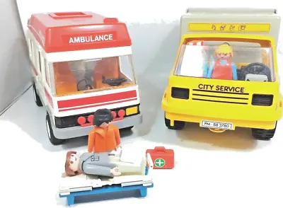 Buy Playmobil Recycling  Bin Rubbish Truck And Ambulance • 12.99£
