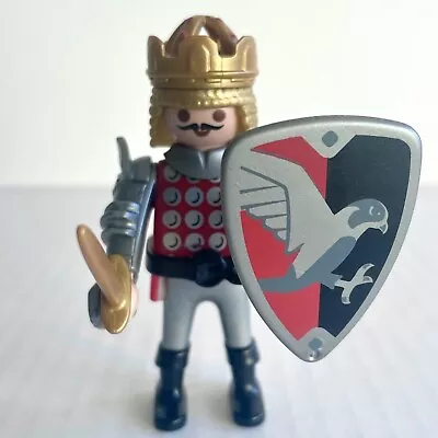 Buy Playmobil Figures: Knight King With Armour, Shield & Golden Sword And Crown • 3£