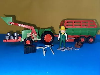 Buy Playmobil 3500 Vintage Farm Tractor & Trailer With Accessories See Pics • 14.99£