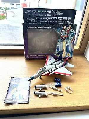 Buy Vintage Hasbro Transformers G1 Decepticon Seeker Jet Starscream W/Box • 70£